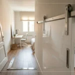 Puertas Correderas tipo Granero Lacado Blanco Modernas Madrid Parquets Prieto